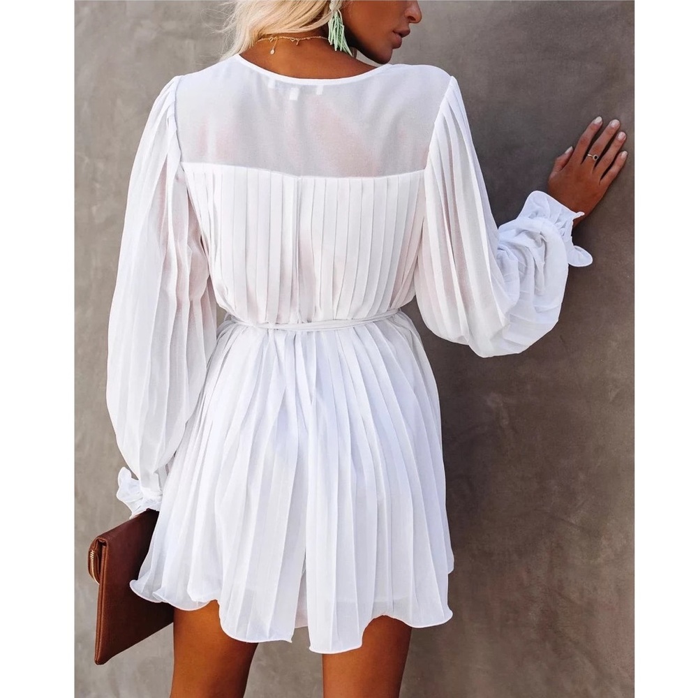 Boardwalk Beauty White Belted Mini Dress - Picture 5 of 11